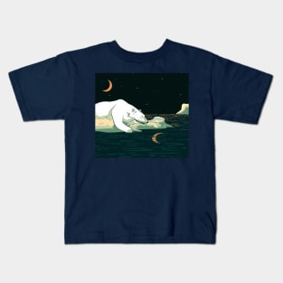 Polar Bear and the Moon Kids T-Shirt
